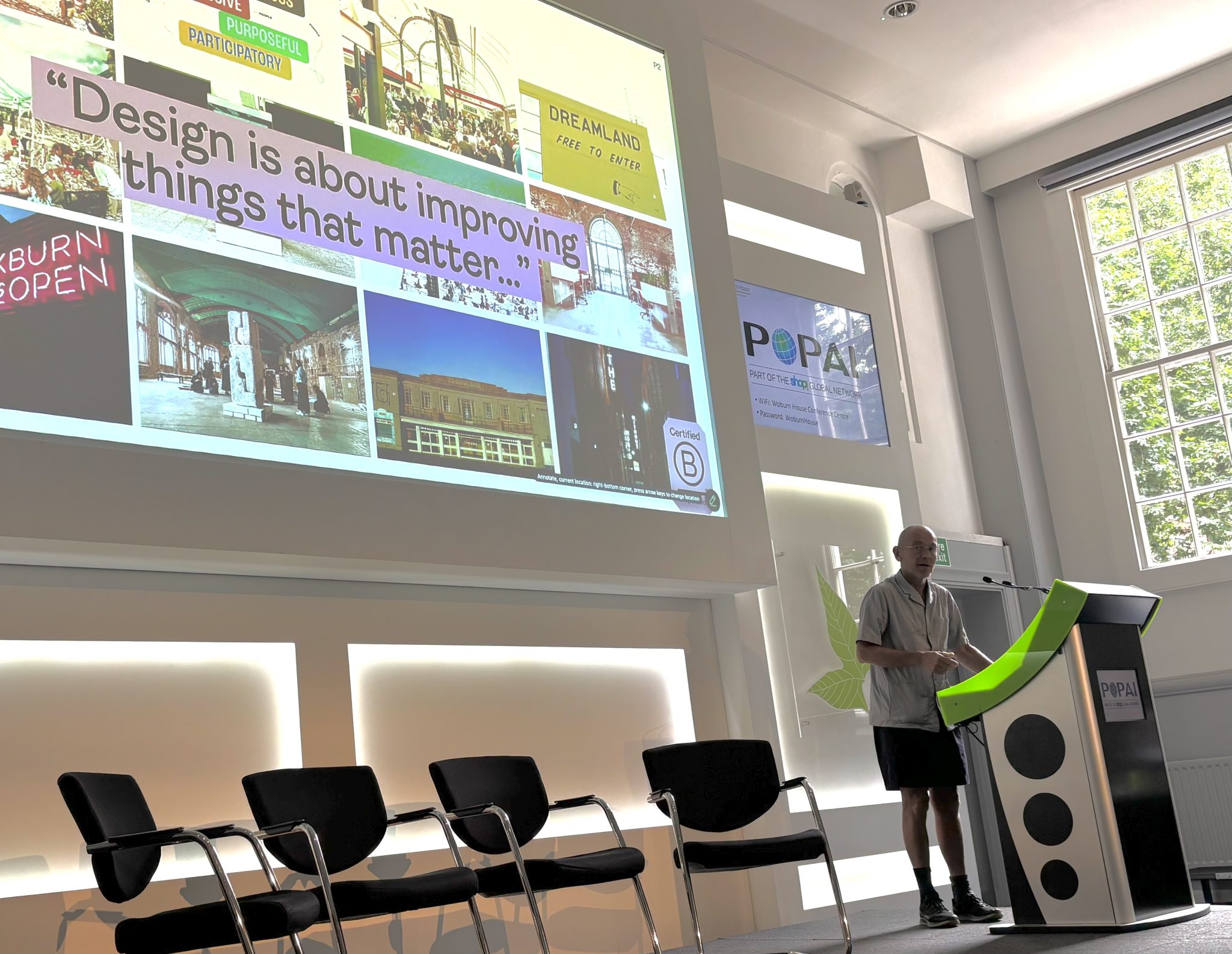 Wayne Hemingway speaks during London Climate Action Week