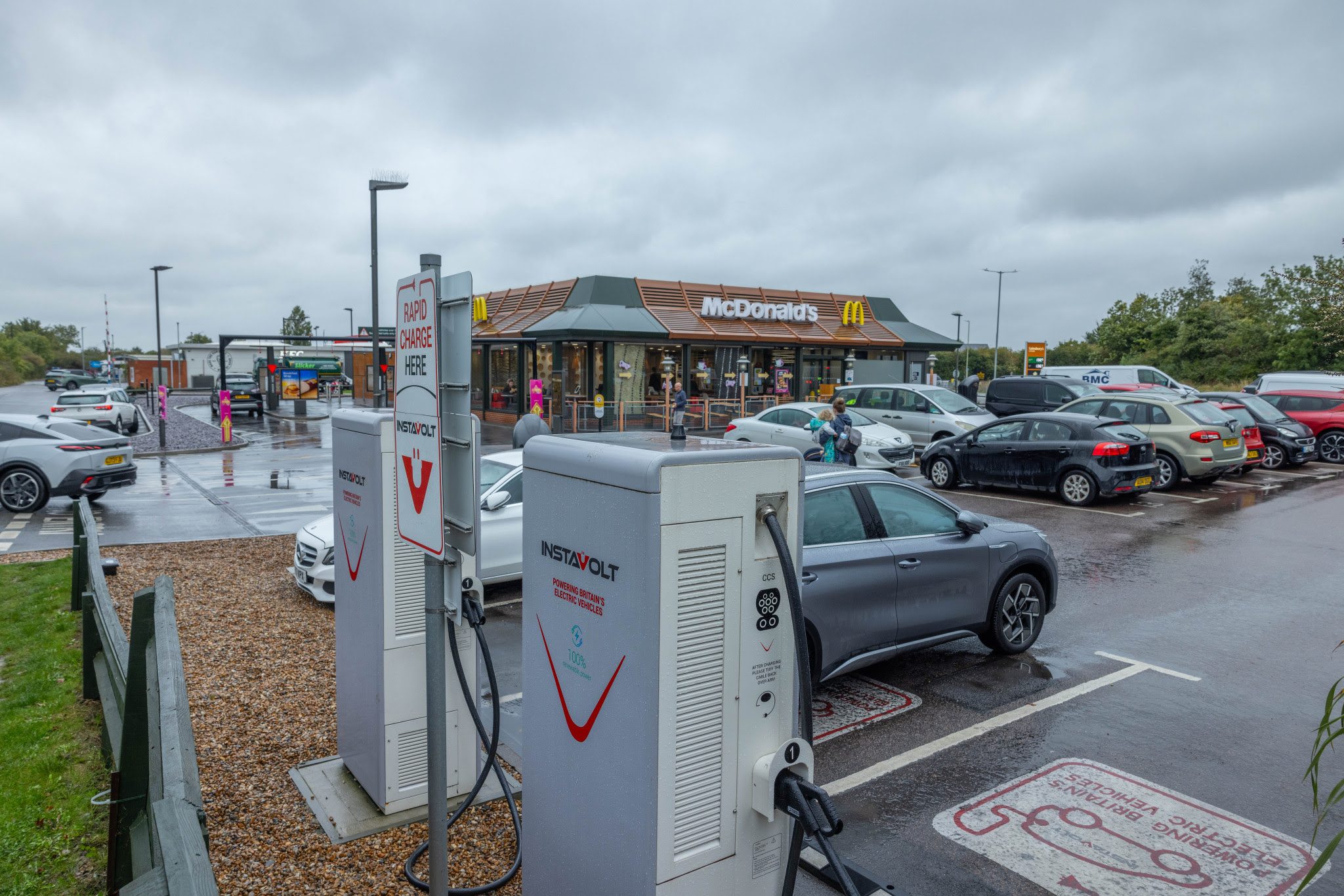 EV charging is in place at retail and food sites across the UK